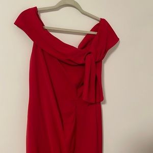 Red Carolina Herrera Black Tie Dress